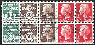 FRIMÆRKER DANMARK | 1979 - AFA HS 3 - Hæftesammentryk - Dobbeltstribe - Lux stemplet